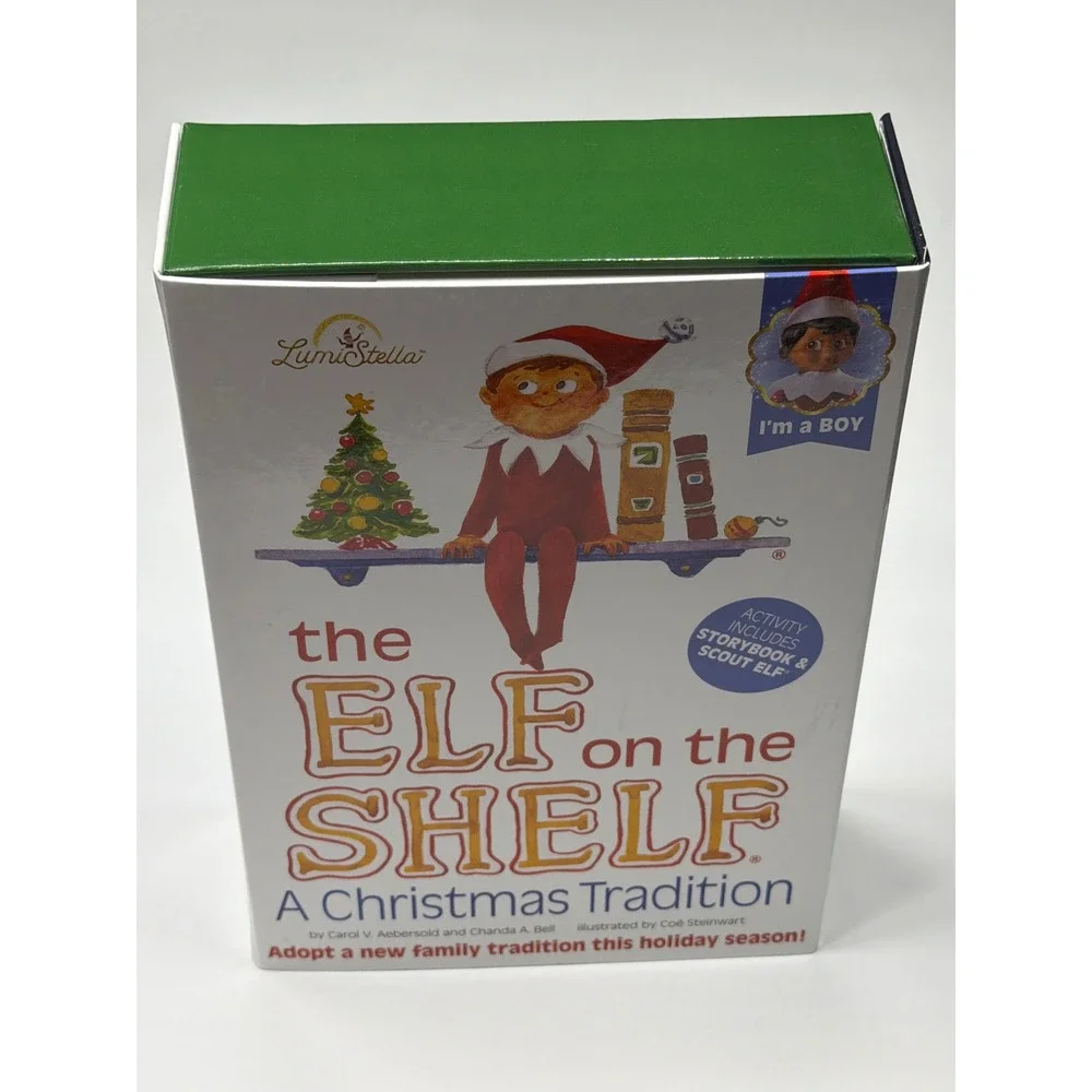 The Elf on the Shelf Christmas Tradition Boy Scout Elf Dark Skin Brown Eyes Book